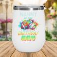 Nanny Of The Birthday Boy Baseball Football Colorful Wine Tumbler
