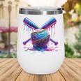 Neon Dripping Baseball And Bats Colorful Sports Art Wine Tumbler
