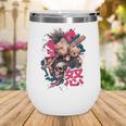 Punk Girl With Anger Kanji And Baseball Bat Wine Tumbler Punk Girl With Anger Kanji And Baseball Bat Wine Tumbler