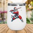 Santa Playing Baseball Men Boys Christmas Baseball Player Wine Tumbler Santa Playing Baseball Men Boys Christmas Baseball Player Wine Tumbler