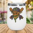 Six Seven 6 7 Baseball Skull Drip Halloween Horror Sports Wine Tumbler