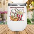 Smiling Baseball Popcorn And Hot-Dog Cartoon Apparel Wine Tumbler Smiling Baseball Popcorn And Hot-Dog Cartoon Apparel Wine Tumbler