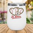 St Louis Leopard Heart Baseball Batter Boys Fan Wine Tumbler