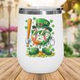 St Patricks Day Baseball Ice Cream Baseball Player Cartoon Wine Tumbler St Patricks Day Baseball Ice Cream Baseball Player Cartoon Wine Tumbler