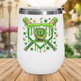 St Patricks Day Baseball Ice Cream Shamrock Baseball Player Wine Tumbler