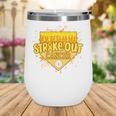 Strike Out Childhood Cancer Boys Baseball Drip Gold Ribbon Wine Tumbler