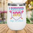 I Survived 100 Days Of School Baseball 100th Day Kids Girls Wine Tumbler I Survived 100 Days Of School Baseball 100th Day Kids Girls Wine Tumbler