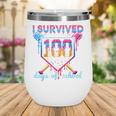 I Survived 100 Days Of School Baseball Boys Students Wine Tumbler I Survived 100 Days Of School Baseball Boys Students Wine Tumbler