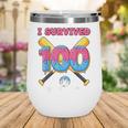 I Survived 100 Days Of School Baseball Cream Drip Boys Wine Tumbler I Survived 100 Days Of School Baseball Cream Drip Boys Wine Tumbler
