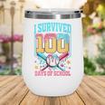 I Survived 100 Days Of School Baseball Drip Students Teacher Wine Tumbler I Survived 100 Days Of School Baseball Drip Students Teacher Wine Tumbler