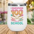 I Survived 100 Days Of School Baseball Ice Cream Drip Wine Tumbler I Survived 100 Days Of School Baseball Ice Cream Drip Wine Tumbler
