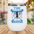 T1D Warrior Baseball Drip Diabetes Awareness Blue Ribbon Wine Tumbler T1D Warrior Baseball Drip Diabetes Awareness Blue Ribbon Wine Tumbler
