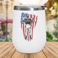 US Flag Baseball Player Batter Sport Lover Team Coach Family Wine Tumbler