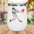 Valentines Baseball Batter Heart Player Silhouette Premium Tri-Blend Wine Tumbler