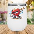 Valentines Day Baseball Dabbing Red Heart Love Boys Wine Tumbler Valentines Day Baseball Dabbing Red Heart Love Boys Wine Tumbler