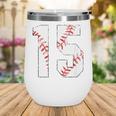 Vintage Distressed Baseball Number 15 Jersey Player Uniform Wine Tumbler Vintage Distressed Baseball Number 15 Jersey Player Uniform Wine Tumbler