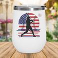 Women's Batter Patriotic American Flag Baseball Silks Wine Tumbler Women's Batter Patriotic American Flag Baseball Silks Wine Tumbler