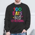100 Days Of School Reading English Teacher Books Stack Sweatshirt Gifts for Old Men