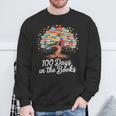 100th Day Of School Books Tree Reading Sweatshirt Gifts for Old Men