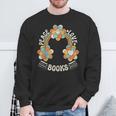 70s Groovy Rainbow Reading Outfit Hippie Peace Love Books Sweatshirt Gifts for Old Men