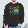 Adventure Starts With Books Jungle Animals Kids Reading Them Sweatshirt Gifts for Old Men