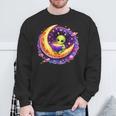 Alien Reading Book UFO Moon Space Astronomy Sweatshirt Gifts for Old Men
