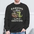 Alligator Book Lover Reading Pun Bookish Humor Vibes Sweatshirt Gifts for Old Men