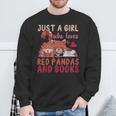 Animal Just A Girl Who Loves Red Pandas And Books Reading Sweatshirt Gifts for Old Men