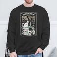 Anti-Social Book-Club Cat Graphic Sweatshirt Gifts for Old Men