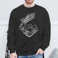 Antique Book With Feather Pen Sweatshirt Gifts for Old Men