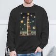 Astrologist Sitting On The Tower Of Stacked Up Books Starry Sweatshirt Gifts for Old Men