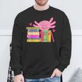 Axolotl Book Reading Librarian English Teacher For Men Women Kids Sweatshirt Gifts for Old Men