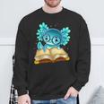 Axolotl Read Book Ambystoma Mexicanum Mexican Walking Fish Sweatshirt Gifts for Old Men