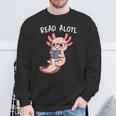 Axolotl Reading a Book Read Alotl Books Axolotl Book Sweatshirt Gifts for Old Men