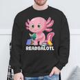 Axolotl Reading Book Readsalotl Kawaii Axolotl Book Bookworm Sweatshirt Gifts for Old Men