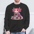 Axolotl Reading Bookworm Book Lovers Sweatshirt Gifts for Old Men