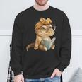 Baby Crocodile Small Book Reading Reptile Graphic Portrait Sweatshirt Gifts for Old Men Baby Crocodile Small Book Reading Reptile Graphic Portrait Sweatshirt Gifts for Old Men