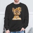 Baby Tiger Open Book Reading Graphic Portrait Round Glasses Sweatshirt Gifts for Old Men