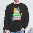 Back To School Kawaii Cat School Books Homework For Men Women Kids Sweatshirt Gifts for Old Men
