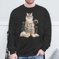 Balinese Cat Longhaired Siamese Books Flowers Book Reading Sweatshirt Gifts for Old Men Balinese Cat Longhaired Siamese Books Flowers Book Reading Sweatshirt Gifts for Old Men