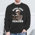 Bonafide Reader Cute Skeleton Reading a Book Lover Bookish Sweatshirt Gifts for Old Men