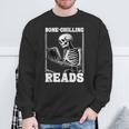 Bone-Chilling-Reads Skeleton Reading Bookworm Book Lovers Sweatshirt Gifts for Old Men