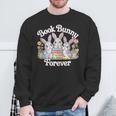Book Bunny Forever Easter Reading Librarian Bookworm Sweatshirt Gifts for Old Men