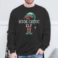 Book Critic Elf Job Christmas Sweatshirt Gifts for Old Men