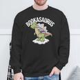 Book Dinosaur T-Rex Bookworm Dino Book Reading Sweatshirt Gifts for Old Men