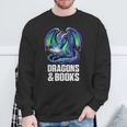 Book Dragons And Books Reading Lover Sweatshirt Gifts for Old Men