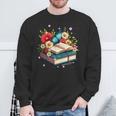 Book Flowers And Butterfly Beautiful Reading Reader Sweatshirt Gifts for Old Men