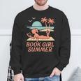 Book Girl Summer Book Reading Retro Sunset Sweatshirt Gifts for Old Men