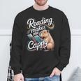 Book Lover Reading Makes Me Cappy Pun Capybara Reading Sweatshirt Gifts for Old Men Book Lover Reading Makes Me Cappy Pun Capybara Reading Sweatshirt Gifts for Old Men