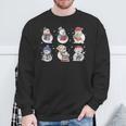 Book Lover Teacher Snowman Reading Books Christmas Winter Sweatshirt Gifts for Old Men